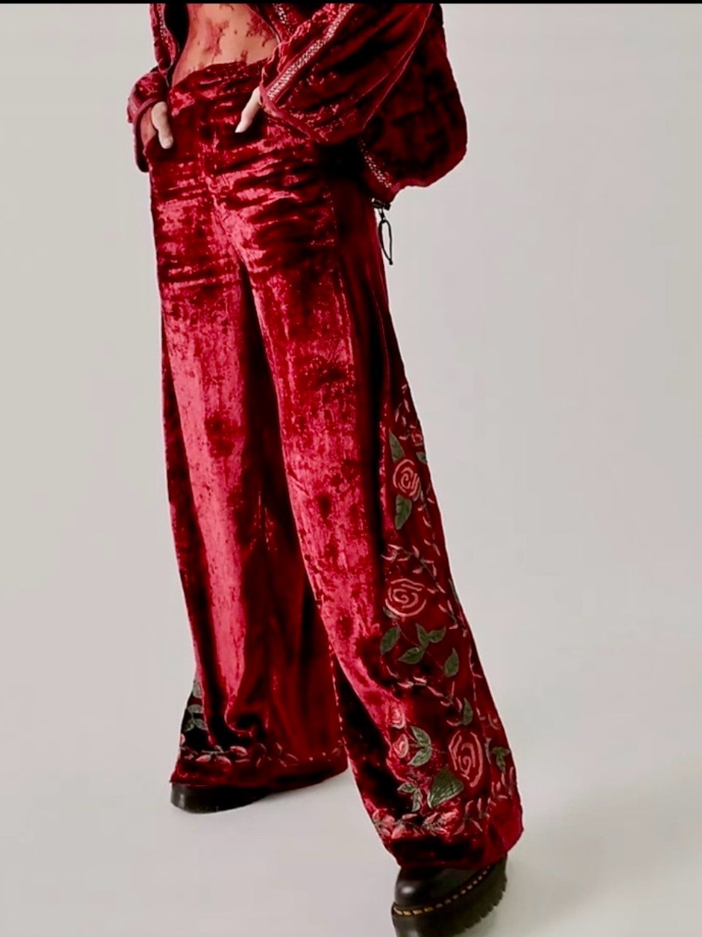 NWT Free People x Anna Sui Rose Garden Pants Sz 0🌹